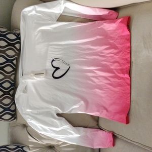 Multi Colors Pink w/ Heart Top, Women size M, Cold Shoulder falls down arm, CBR